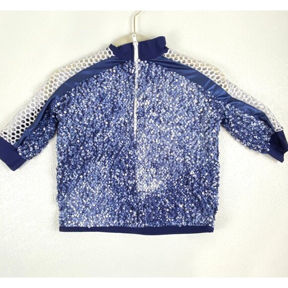 Awish Come True Girls Big Energy Blue Sequin Hip Hop Jacket Pants Costume Set - Picture 5 of 13